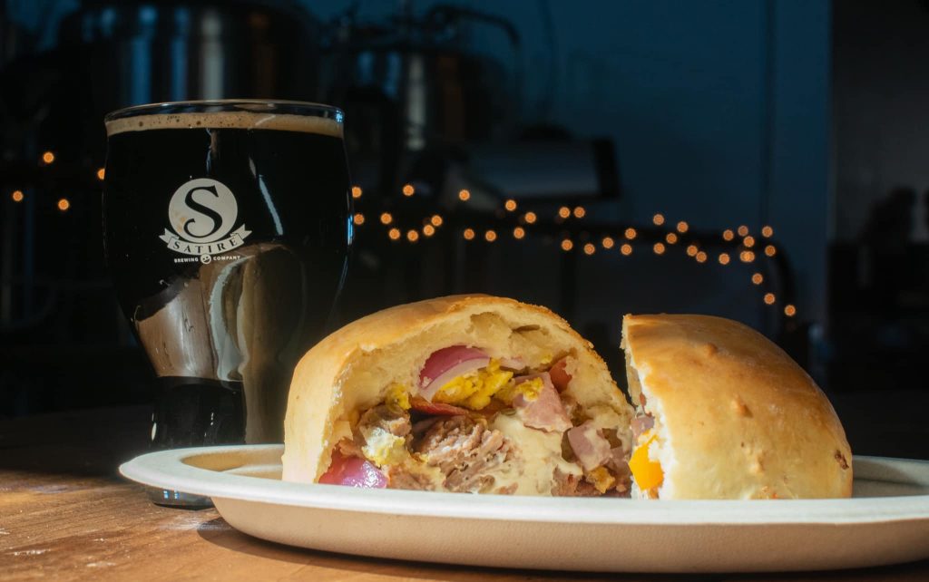 Satire Brewing Company breakfast plate