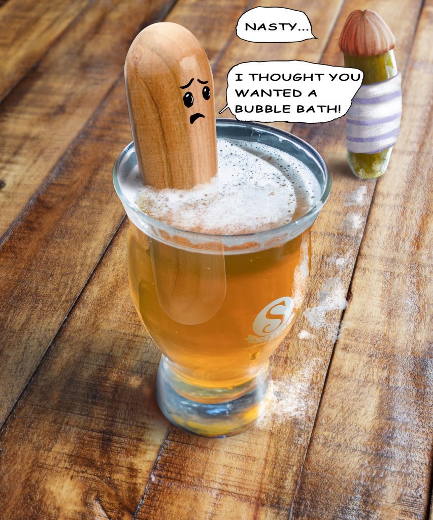 Satire Brewing Wooden Dildo beer in half pint glass