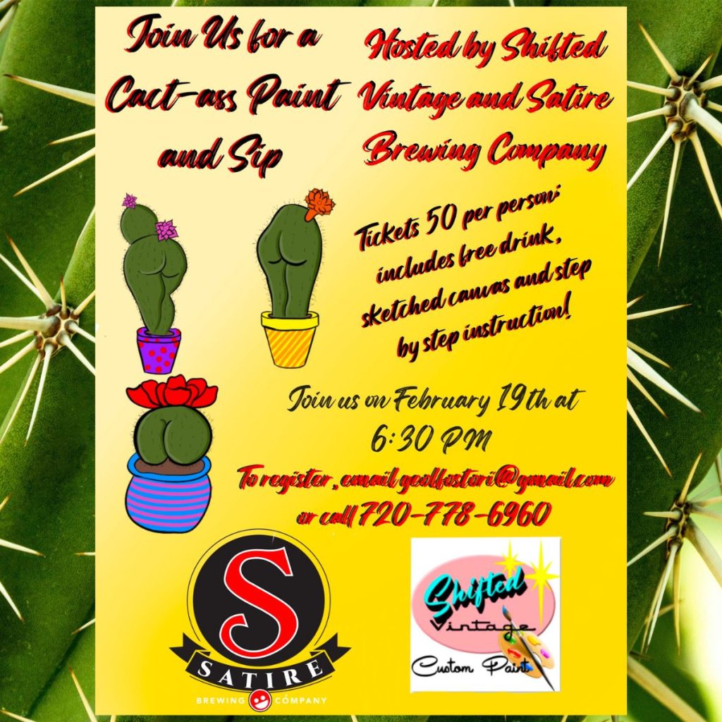 Satire Brewing Company Special event. Paint and Sip Class